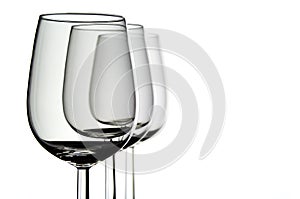 Three wine glasses