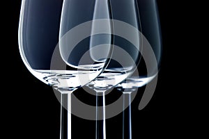 Three wine glasses