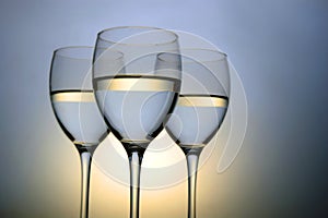 Three wine glasses