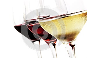 Wine Glasses over White