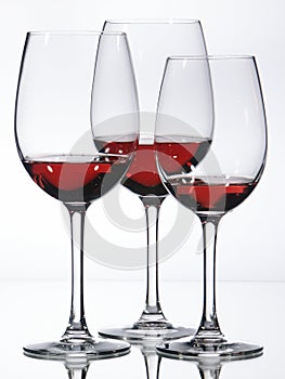 Tre vino occhiali vino rosso 