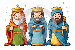 three wise man on christmas eve AI generated