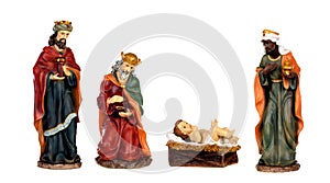 The three wise men and baby Jesus