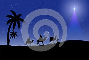 Three wise men and Christmas star