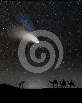 The three wise men and the Christmas star a comet