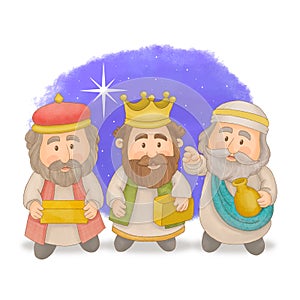 The three wise men, happy epiphany day