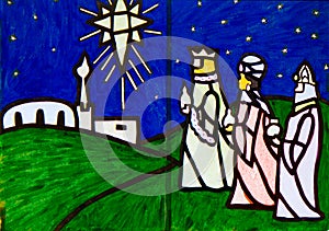 Three Wise Men Nativity Scene artwork