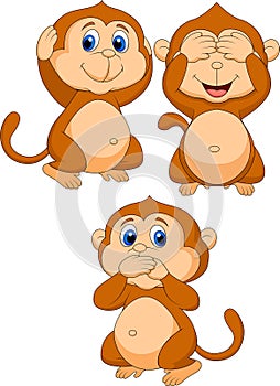 Three wise monkey cartoon