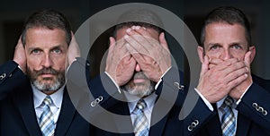 Three wise monkeys- businessman