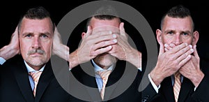 The three wise monkeys- businessman