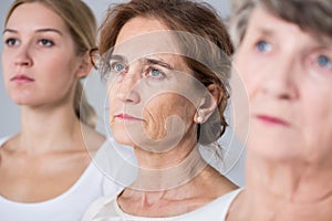 Three women in different age