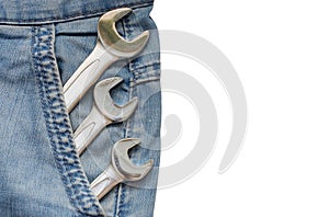 Three Wrenches in Blue Jeans Pocket