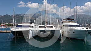 Three yachts in the harbor
