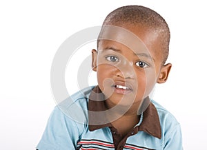 Three year old black boy closeup