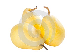 Three yellow pears
