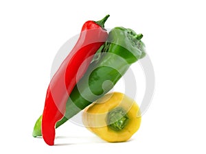 Tři zelený papriky 
