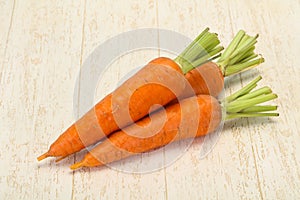 Three Young fresh ripe carrot