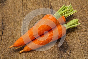 Three Young fresh ripe carrot