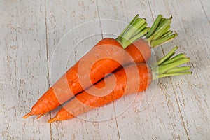 Three Young fresh ripe carrot