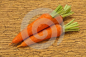 Three Young fresh ripe carrot