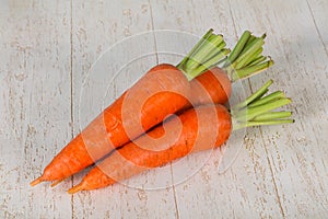 Three Young fresh ripe carrot