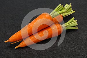 Three Young fresh ripe carrot
