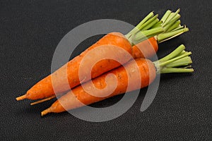 Three Young fresh ripe carrot