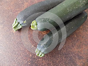 Three zucchinis