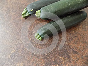 Three zucchinis