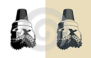 Threecone oil drilling bit illustrations