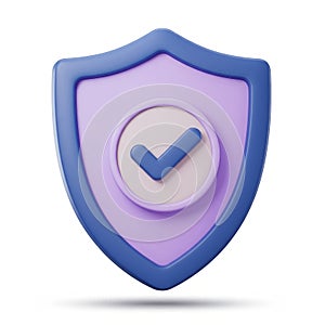 ThreeDimensional Security Shield Verified Icon
