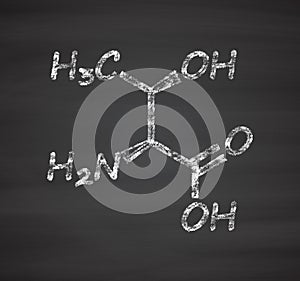 Threonine (l-threonine, Thr, T) amino acid molecule