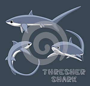 Thresher Shark Cartoon Vector Illustration