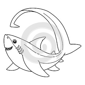 Thresher Shark Isolated Coloring Page for Kids