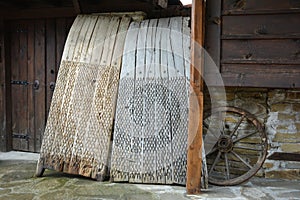 Threshing boards used to separate cereals from their straw