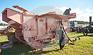 Threshing machine closeup