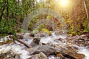 Thresholds and waterfall of river