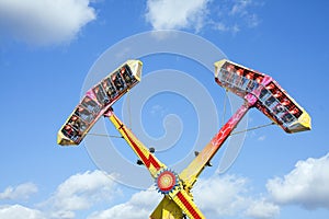 Thrill ride at amusement park