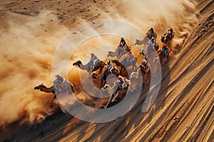 Thrilling Abstract Desert Camel Race