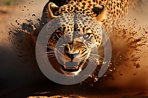 Thrilling cheetahs hunting antelope on a safari. capturing raw power and intense pursuit