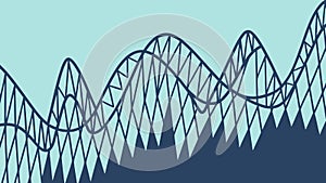 Thrilling Roller Coaster Ride, Amusement Park Excitement Fun, vector design Generative AI