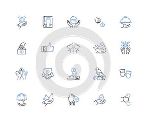 Thriving line icons collection. Flourishing, Thriving, Booming, Blooming, Vibrant, Prosperous, Productive vector and