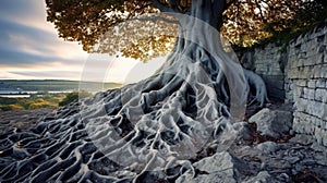 thriving tree and roots