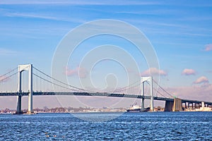 Throgs Neck Bridge and Long Island Sound in New York City