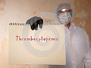 Thrombocytopenia sign on the piece of paper photo