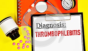 Thrombophlebitis. The text label of the medical diagnosis.