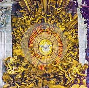 Throne Bernini Holy Spirit Saint Peter`s Basilica Vatican Rome Italy