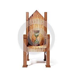 throne old wood ancient hourglass