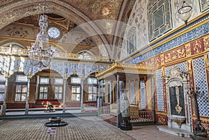 Throne Room Inside Harem Section of Topkapi Palace, Istanbul, Turkey photo