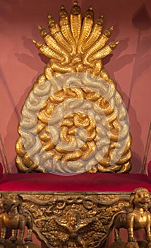 Throne in royal palace in Patan, Nepal